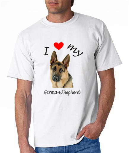 Dogs - German Shepherd Picture on a Mens Shirt